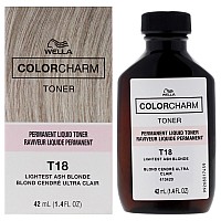 Color Charm Permanent Liquid Toner T18 Lightest Ash Blonde By Wella For Unisex 14 Oz Toner