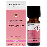 Ethically Harvested Pure Essential Oil Geranium By Tisserand For Unisex 030 Oz Oil