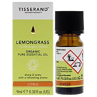 Organic Pure Essential Oil Lemongrass By Tisserand For Unisex 030 Oz Oil