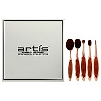 Elite 5 Brush Set Rose Gold By Artis For Women 5 Pc Elite Collection Oval Brush 7 Rose Gold Elite Collection Oval Brush 6