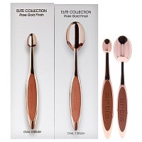 Elite 2 Brush Set Rose Gold By Artis For Women 2 Pc Elite Collection Oval Brush 4 Rose Gold Elite Collection Oval Brush 7