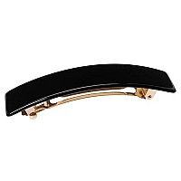 France Luxe Classic Rectangle Hair Barrette Black Classic French Design For Everyday Wear