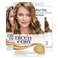 Clairol Nicen Easy Liquid Permanent Hair Dye 8A Medium Ash Blonde Hair Color Pack Of 3