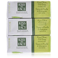 Kiss My Face Naked Pure Bar Soap Olive Oil 3 Count 6 Bars Total