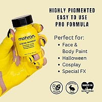 Mehron Makeup Liquid Makeup Face Paint And Body Paint Perfect For Halloween Cosplay I Air Brush Compatible Body Paint1 Oz