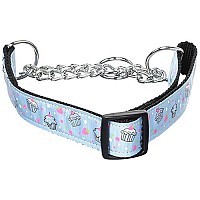 Cupcakes Nylon Ribbon Collar Martingale Medium Baby Blue