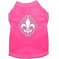 Henna Fleur De Lis Screen Print Shirt Bright Pink Sm