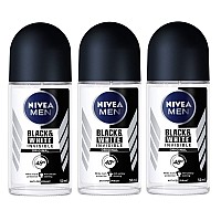 Nivea For Men Invisible For Black White 48 Hours Deodorant Roll On 50 Ml 3 Pack L