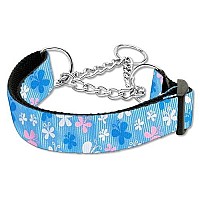 Butterfly Nylon Ribbon Collar Martingale Blue Medium