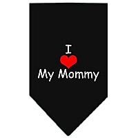 I Heart My Mommy Screen Print Bandana Lime Green Large