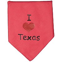 I Heart Texas Screen Print Bandana Bright Pink Small