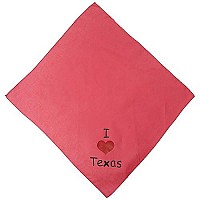 I Heart Texas Screen Print Bandana Bright Pink Small