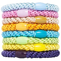 L Erickson Grab Go Ponytail Holders Summer Set Of Eight Exceptionally Secure With Gentle Hold