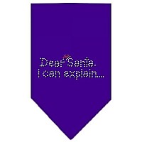 Dear Santa Rhinestone Bandana Purple Large