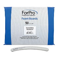 Forpro Zebra Curved Foam Board 100180 Grit Doublesided Manicure And Pedicure Nail Files 7 L X 75 W 50Count