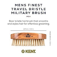 Kent Mc4 Finest Mens Grooming Brush Natural Boar Bristle Facial Brush For Beard Hair And Scalp Care With Exfoliating Royalt