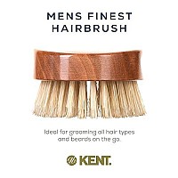 Kent Mc4 Finest Mens Grooming Brush Natural Boar Bristle Facial Brush For Beard Hair And Scalp Care With Exfoliating Royalt