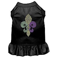 Mardi Gras Fleur De Lis Rhinestone Dress Black XXL