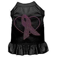 Pink Ribbon Rhinestone Dress Black XXXL