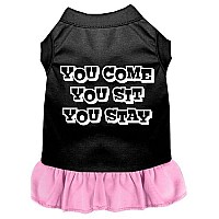 You Come, You Sit, You Stay Screen Print Dress Black XL