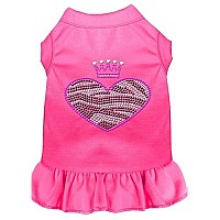 Zebra Heart Rhinestone Dress Black XS