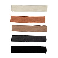 Goody Ouchless Jersey Fabric Headwraps Wide Cloth Headbands Neutral Colors For Women And Men 6 Ct