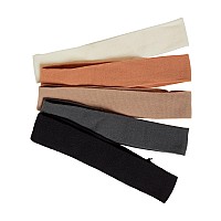 Goody Ouchless Jersey Fabric Headwraps Wide Cloth Headbands Neutral Colors For Women And Men 6 Ct