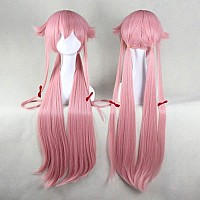 Anogol Hair Cappink Long Straight Anime Game Cosplay Costume Party Full Head Wig Cosplay Wig For Halloween Wigs Women Cosplay W