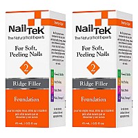 Nail Tek Foundation 2 Ridge Filling Strengthening Base Coat For Soft And Peeling Nails 05 Oz 2Pack