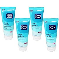 Clean Clear Oil Free Deep Action Cream Cleanser 65 Ounce Value Pack Of 4