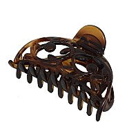 Parcelona French New Jardin Medium 3 14 Inch Covered Spring Celluloid Shell Jaw Hair Claw Clip