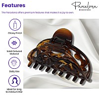 Parcelona French New Jardin Medium 3 14 Inch Covered Spring Celluloid Shell Jaw Hair Claw Clip