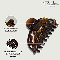 Parcelona French New Jardin Medium 3 14 Inch Covered Spring Celluloid Shell Jaw Hair Claw Clip