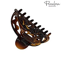 Parcelona French New Jardin Medium 3 14 Inch Covered Spring Celluloid Shell Jaw Hair Claw Clip