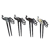 Marycrafts Peacock Buffalo Horn Hair Fork Hair Sticks Accessories Handmade