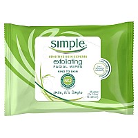 Simple Exfoliating Facial Wipes 25 Count Pack Of 3