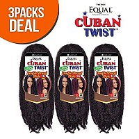 Freetress Equal Synthetic Hair Braids Double Strand Style Cuban Twist Braid 16 3Pack 1