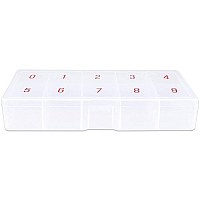 Beauticom Usa 2 Pieces Frosted Small Empty 10 Space Nail Art Tip Storage Organizer Box Case For False Nail Tips Vitamins Acc