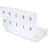 Beauticom Usa 2 Pieces Frosted Small Empty 10 Space Nail Art Tip Storage Organizer Box Case For False Nail Tips Vitamins Acc