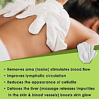 Healm 100 Raw Silk Garshana Gloves Ayurvedic Massaging Mitts For Women Dry Massage Brush For Lymphatic Drainage Acne Scar