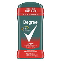 Degree Men Original Protection Antiperspirant Deodorant 48Hour Sweat Odor Protection Sport Antiperspirant For Men 27 Oz Twin