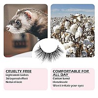 Arison Lashes 3D Mink Lashes False Fake Eyelashes Wispy Strips Silk Reusable Handmade Real Long Fur Soft Dramatic Natural Look 1