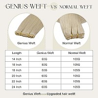 Full Shine Genius Weft Hair Extensions Hand Tied Weft Hair Extensions Color Medium Brown Highlight Honey Blonde Hair Weft Straig