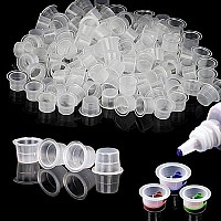 Yuelong 1000Pcs Tattoo Ink Caps Cups 13Mm Medium Disposable Pigment Cups Caps Plastic Microblading Ink Cups For Tattoo Ink Suppl