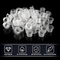 Yuelong 1000Pcs Tattoo Ink Caps Cups 13Mm Medium Disposable Pigment Cups Caps Plastic Microblading Ink Cups For Tattoo Ink Suppl