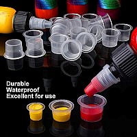 Yuelong 1000Pcs Tattoo Ink Caps Cups 13Mm Medium Disposable Pigment Cups Caps Plastic Microblading Ink Cups For Tattoo Ink Suppl