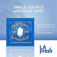 La Fresh Oilfree Face N Hand Refresher Wipes Made With Natural Japanese Yuzu Scent Pack Of 50 Individually Wrapped Cleansing