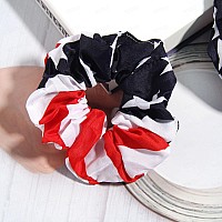 Susulu 6Pcs Women Hair Scrunchies Elastic Hair Ties July 4Th Usa American Flag Union Jack Scrunchie Ponytail Holders Hair Access