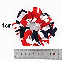 Susulu 6Pcs Women Hair Scrunchies Elastic Hair Ties July 4Th Usa American Flag Union Jack Scrunchie Ponytail Holders Hair Access