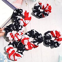 Susulu 6Pcs Women Hair Scrunchies Elastic Hair Ties July 4Th Usa American Flag Union Jack Scrunchie Ponytail Holders Hair Access